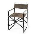 Gfancy Fixtures Brown Leather with Black Iron Frame Dining Chair GF3090647